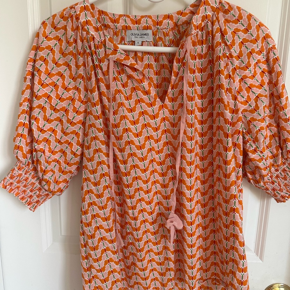 Orange Patterned Women's Top